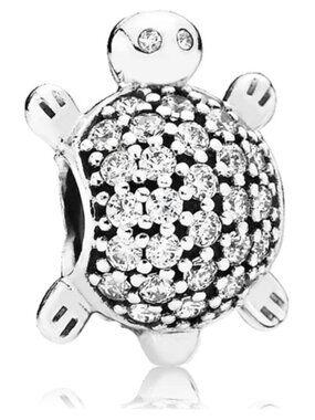 PANDORA Sea Turtle Charm with Zirconia Authentic Sterling Silver Animal Beach